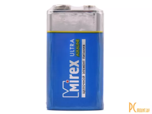 Батарея щелочная Mirex 6LR61 / Крона 9V 1 шт (1/12/240), shrink