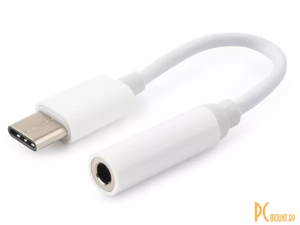 Переходник USB Type-C to audio 3.5mm Gembird CCA-UC3.5F-01-W, 15 cm, white
