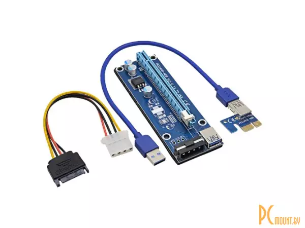 Райзер (удлинитель) PCI EXpress x1-to-x16 ver 007 (SATA, USB3.0) OEM