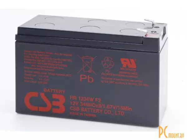Источник бесперебойного питания UPS Аккумуляторная батарея CSB HR 1234W F2, 12V/9Ah  34W